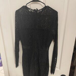 Elegant Black Lace Long Sleeve Mini Dress Size M - Gothic Glam Wardrobe Win!
